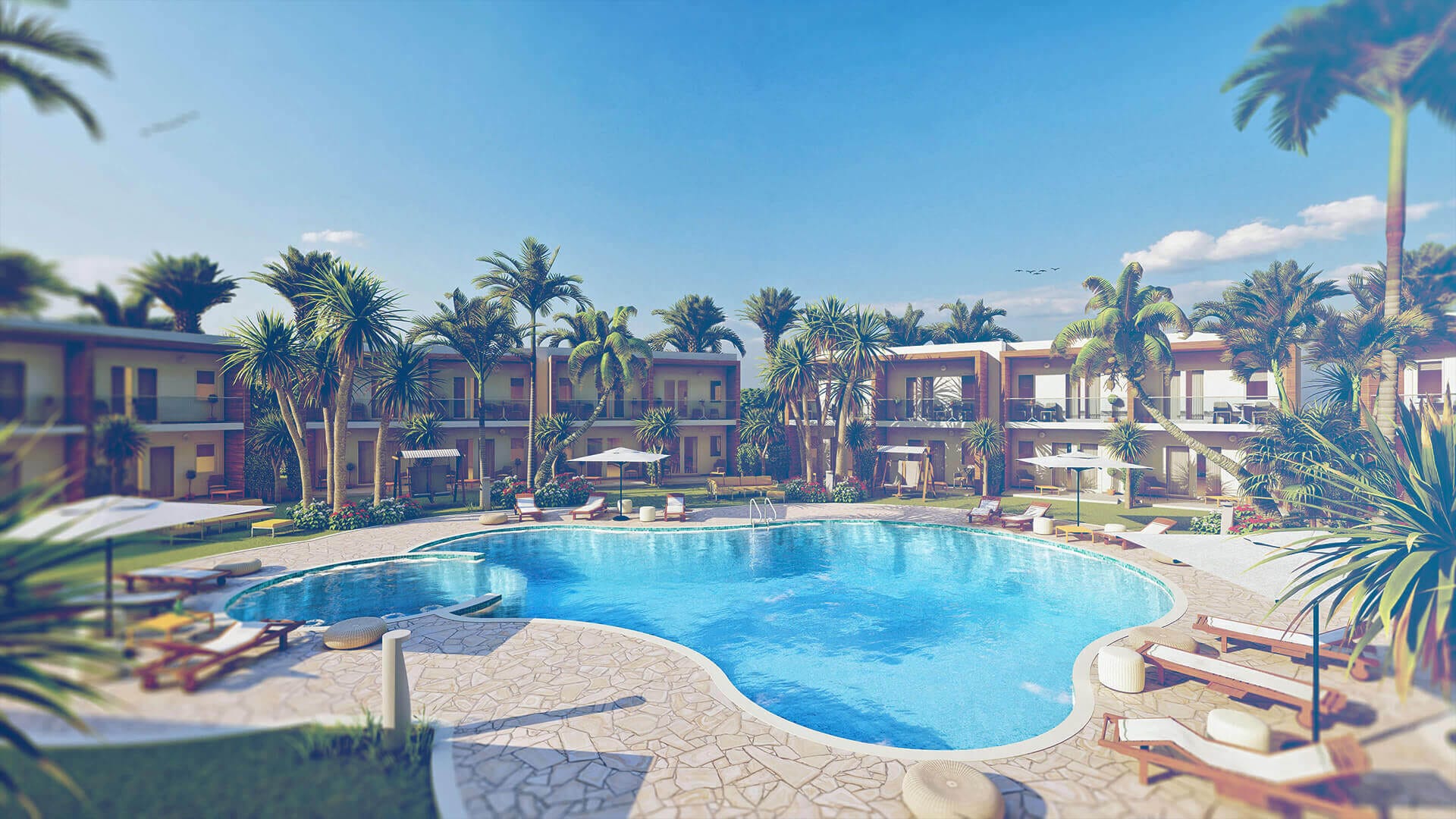 Rendering 3D esterni di giardini, terrazzi e masterplan aerei — ADDING Studios da 0,30€/mq — vista 5