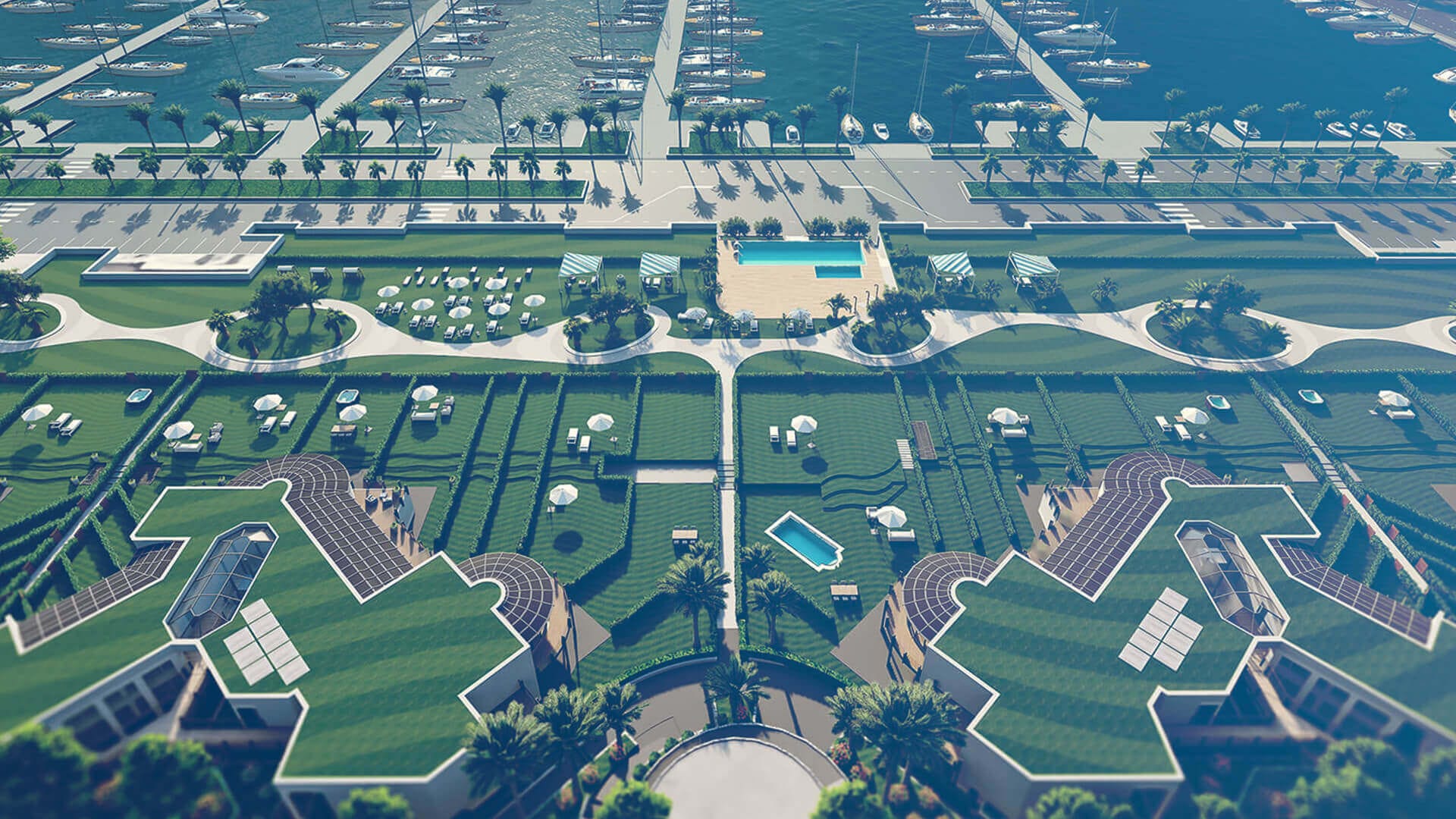 Rendering 3D esterni di giardini, terrazzi e masterplan aerei — ADDING Studios da 0,30€/mq — vista 6