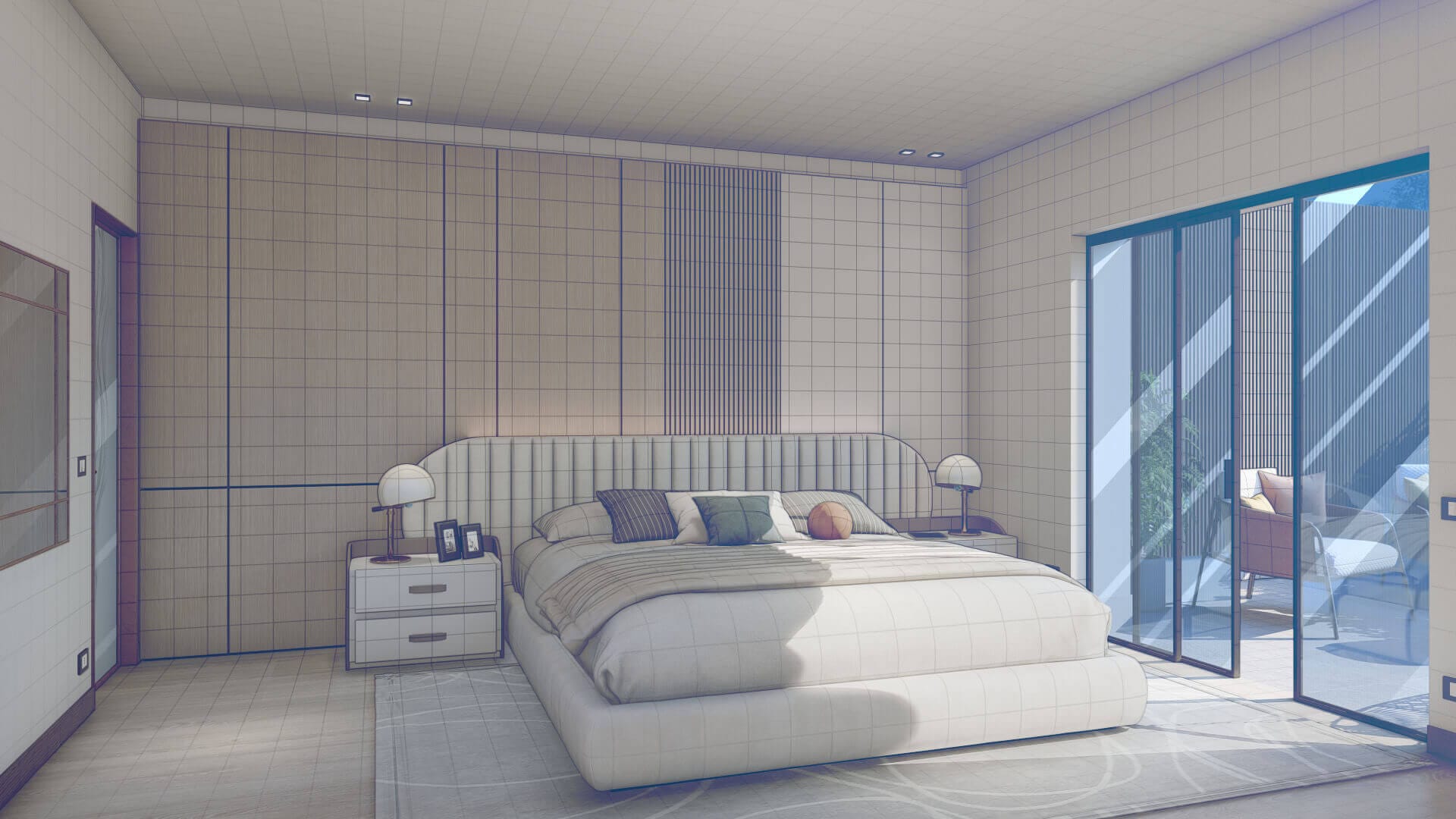 Rendering 3D interni fotorealistici di living, camere e bagni — ADDING Studios 1€/mq — vista 6