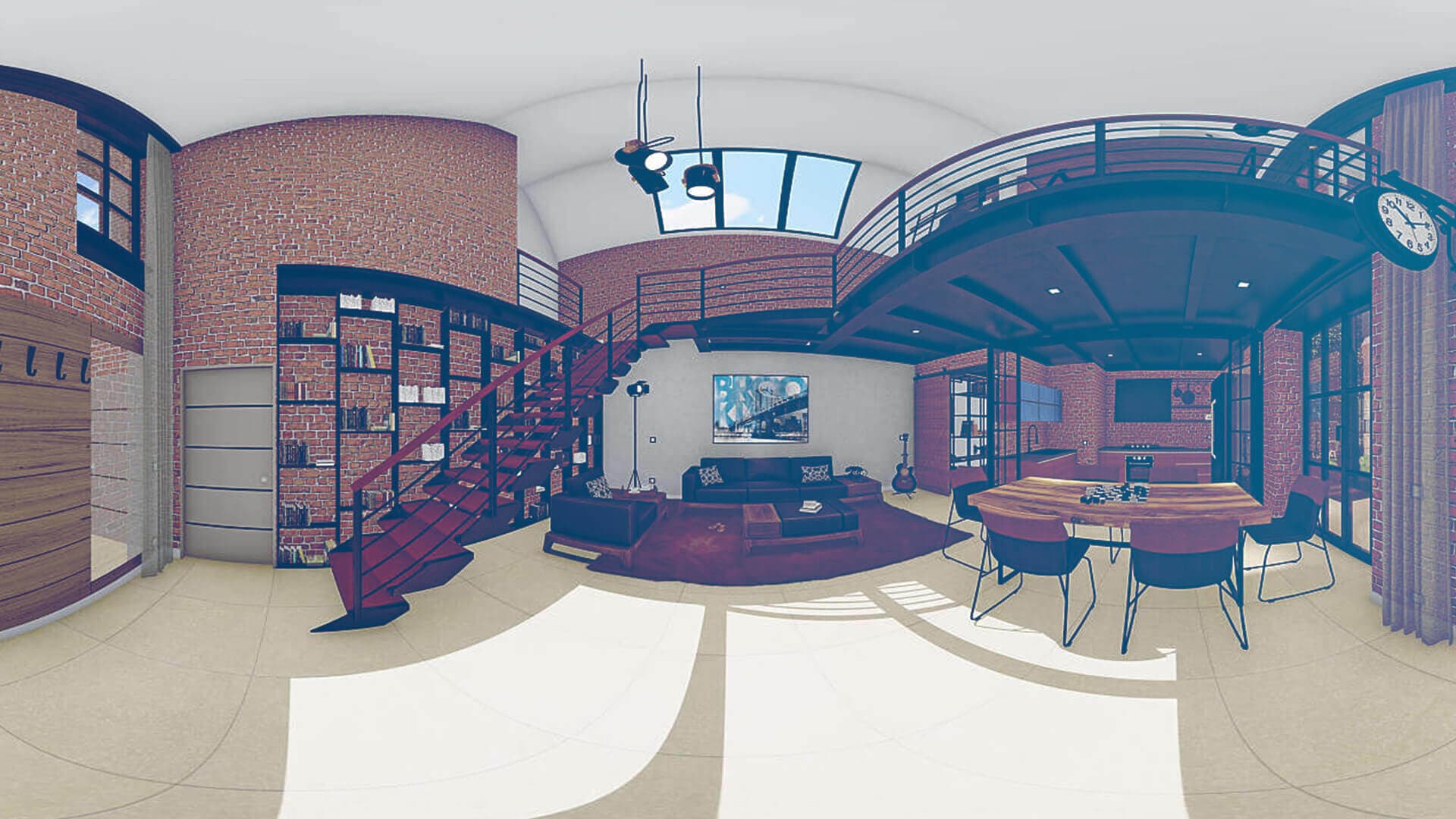 Video rendering 3D: mansarda con travi in legno e parquet — ADDING Studios